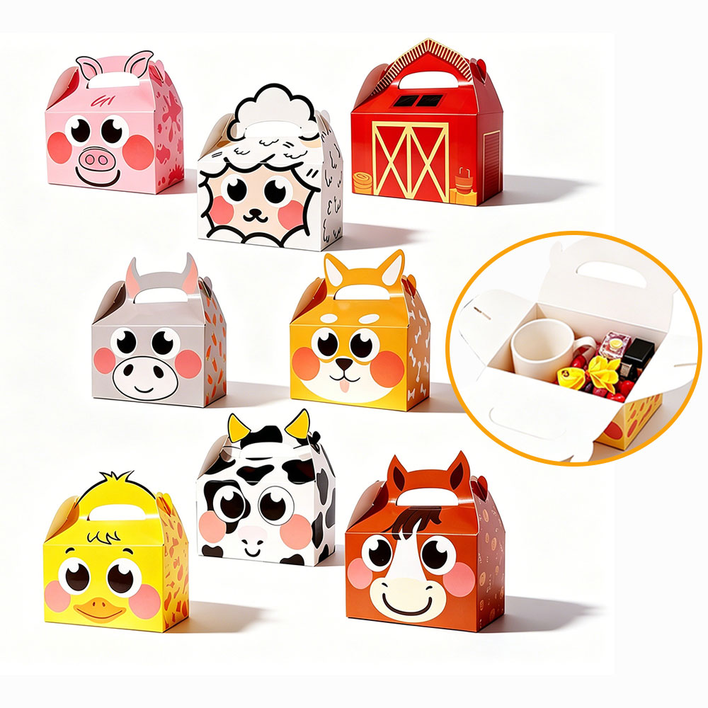 Event Party Box - 8/16/24pcs Cute Farm Animal Theme Gift