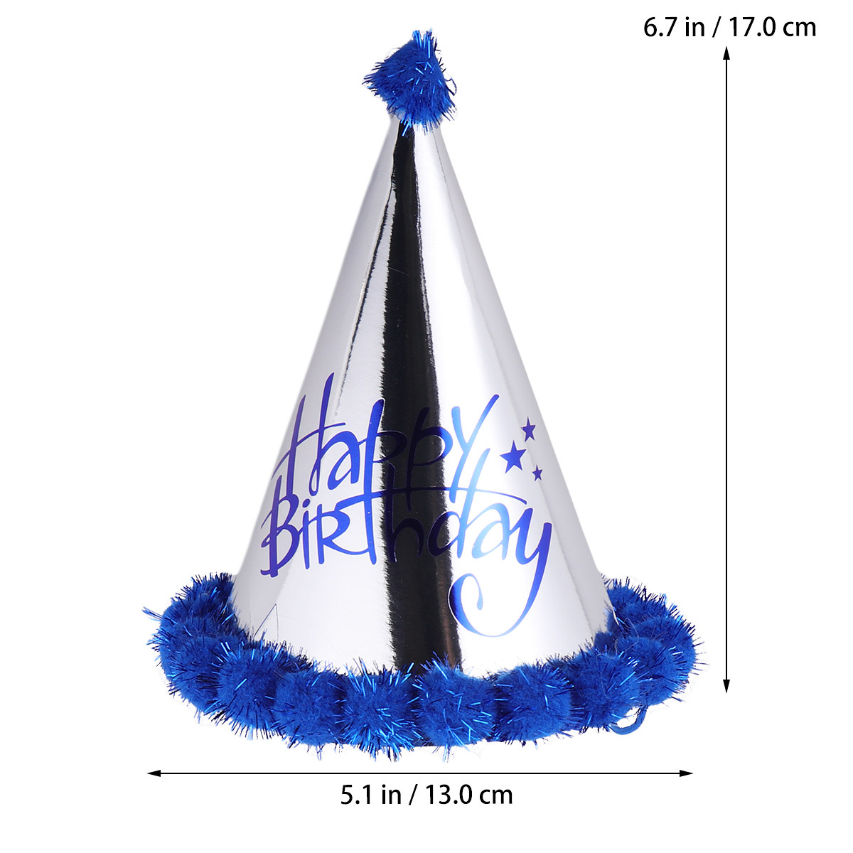 5pcs Dark Blue Shiny Paper Pom - đánh giá và giá Party Hat Cone