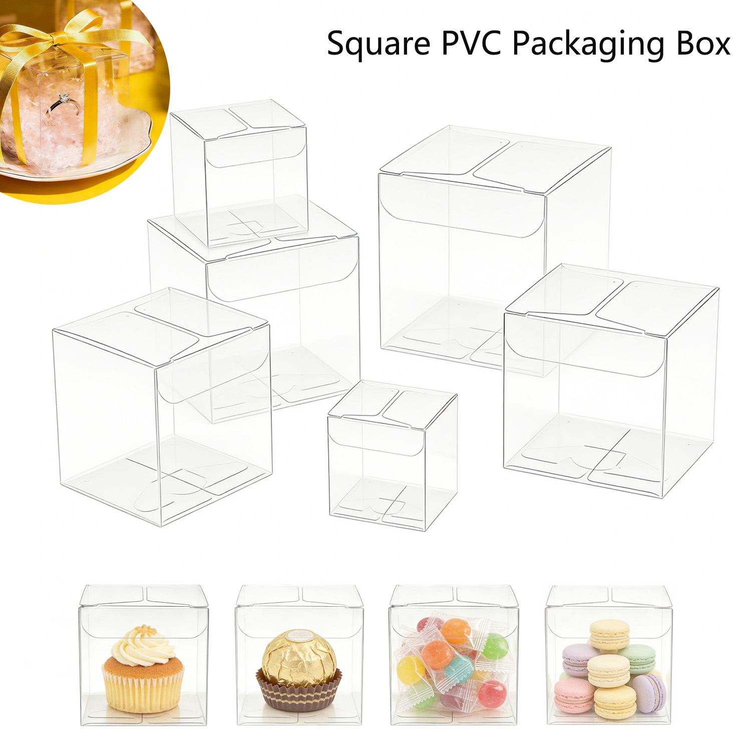 10-50Pcs Square Clear PVC Fold - đánh giá và giá Event Party Box