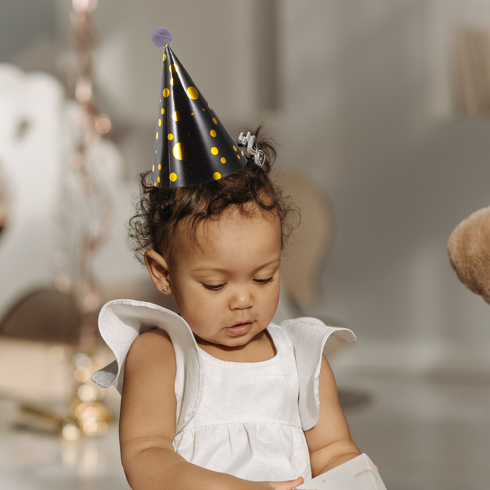 3Pcs Gold Foil Accented Paper  - đánh giá và giá Party Hat Cone